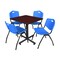 Kobe Kobe Square Table & Chair Set, Wood, Metal, Plastic Top, Mahogany TKB3030MH47BE - alternate 1